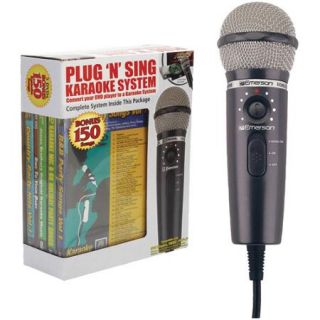 Emerson MM221 Plug 'N' Play Karaoke Microphone System with 150 Song DVD