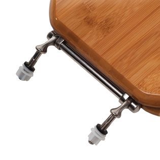 Comfort Seats Premium Piano Finish Elongated Bamboo Wood Toilet Seat