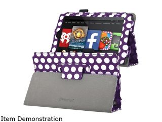 Insten Purple / White Dot Leather Flip Folio Case w / Stand For Amzon Kindle Fire HD 6" 2014 2056944   Laptop Cases & Bags