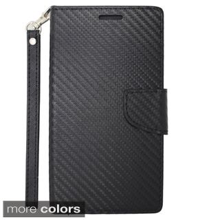 Insten Plain Leather Fabric Phone Case Cover Lanyard with Stand