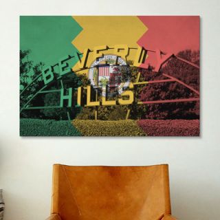 iCanvas Los Angeles, California Flag   Beverly Hills Grunge Graphic