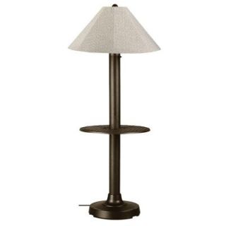 Patio Living Concepts Catalina 63.5 in. Bronze Floor Lamp with Tray Table and Silver Linen Shade 27697