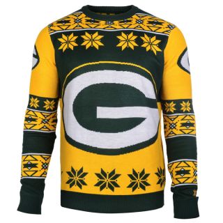 Forever Collectibles NFL Green Bay Packers Big Logo Crew Neck Ugly
