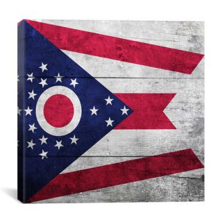 Flags Ohio Wood Planks Graphic Art on Canvas by iCanvas