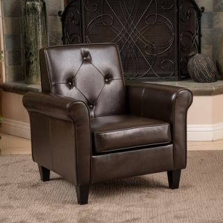 Christopher Knight Home Isaac Tufted Brown Leather Club Chair