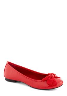 Patent Perfection Flat in Maraschino  Mod Retro Vintage Flats