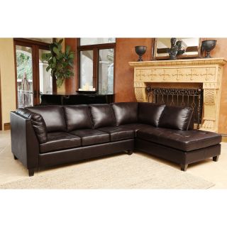 Hammond 4 piece Brown Leather Modern Sectional Sofa   14026687