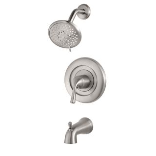 Pfister Universal Trim Brushed Stainless Steel 1 Handle Bathtub and Shower Faucet Trim Kit with Multi Function Showerhead