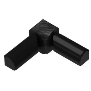 Schluter Rondec Brushed Black Anodized Aluminum 5/16 in. x 1 in. Metal 90 Degree Double Leg Inside Corner I2L/RO80AGSB