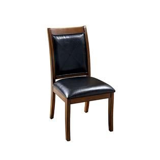 Modern Black Leatherette Chair Set of 2 Sleek Style at 