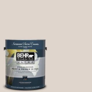 BEHR Premium Plus Ultra 1 gal. #N230 1 Castle Beige Satin Enamel Interior Paint 775001