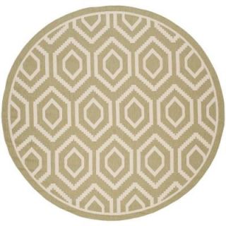 Safavieh Courtyard Green/Beige 7 ft. 10 in. x 7 ft. 10 in. Round Area Rug CY6902 244 8R