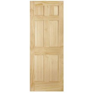 Steves & Sons 6 Panel Single Hip Unfinished Solid Core Pine Interior Door Slab PIN909031