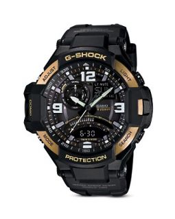 G Shock Black & Gold Tone Gravitymaster Watch, 50.8mm