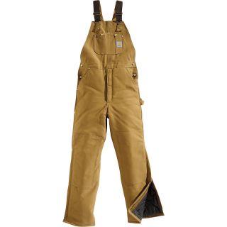 Carhartt Duck Arctic Quilt-Lined Bib Overall — Brown, 42in. Waist x 30in. Inseam, Model# R03  Insulated Bib   Coveralls