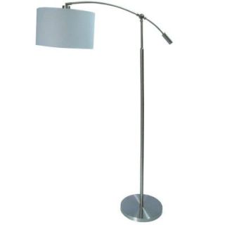 Hampton Bay 63.75 in. Brushed Steel Adjustable Height Arc Lamp 16080