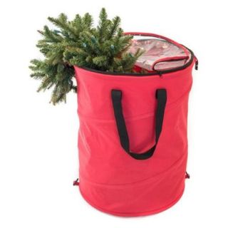 25" Red and Black Large Pop Up Christmas Decorations Storage Bag