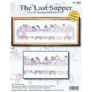 Tobin Last Supper Stamped Embroidery Kit, 9" x 24", Stitched In Floss