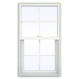 JELD WEN 23.5 in. x 35.5 in. V 2500 Series Single Hung Vinyl Window with Grids   White THDJW143800641