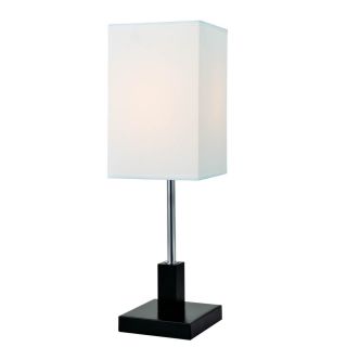 Lite Source Nikki 17.5 in Dark Walnut Indoor Table Lamp with Fabric Shade