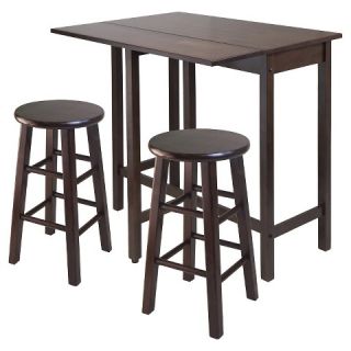 Piece Lynnwood Set Drop Leaf High Table with Counter Stools Wood