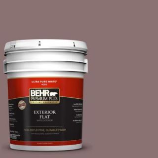 BEHR Premium Plus 5 gal. #HDC AC 28 Smokey Claret Flat Exterior Paint 430005