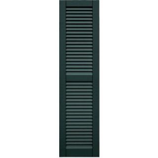 Winworks Wood Composite 15 in. x 59 in. Louvered Shutters Pair #638 Evergreen 41559638