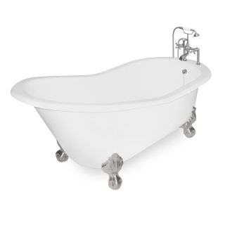 American Bath Factory Wintess Cast Iron Oval Bathtub with Reversible Drain (Common 31 in x 61.5 in; Actual 31 in x 31 in x 61.5 in)