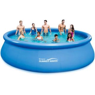 Summer Waves 18' x 48" Quick Set Round Above Ground Swimming Pool with Deluxe Accessory Set