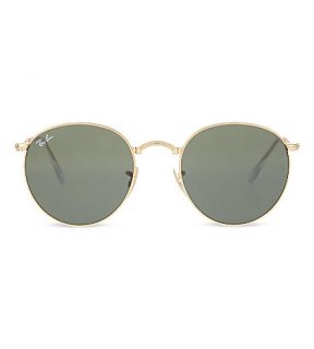 RAY BAN   RB3532 fold up gold toned round sunglasses