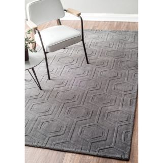 nuLOOM Hand woven Abstract Fancy Wool Ivory/ Grey Rug (5 x 8)