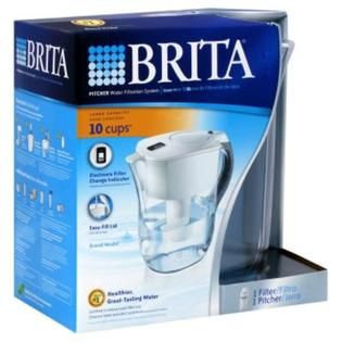 Brita Grand Pattern Water Filtration Pitcher, 10 Cups Turquoise