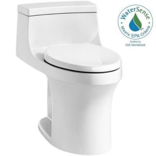 KOHLER San Souci 1 piece 1.28 GPF Single Flush Elongated Toilet in White K 5172 RA 0