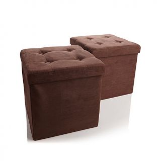 Microfiber Folding Storage Ottoman 2 pack with 1 Divider   7798247