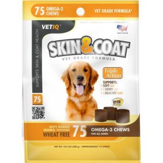 VetIQ Skin and Coat Vitamin Chews, 75 Count