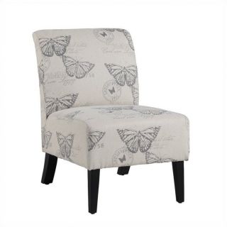 Linon Lily Slipper Chair in Ivory Animal Print   98320BUTT01U