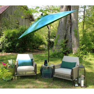 AE Outdoor Linear 5 Piece Patio Deep Seating Set with Sunbrella Peacock Blue Cushions DPS455100