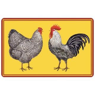 Bungalow Flooring Multi Color 18 in. x 27 in. Neoprene Farmhouse Chickens Door Mat 20415741827