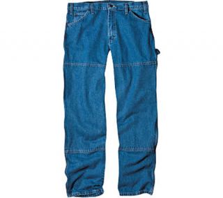 Mens Dickies Relaxed Fit Double Knee Carpenter Jean 32 Inseam   Stone Wash Blue