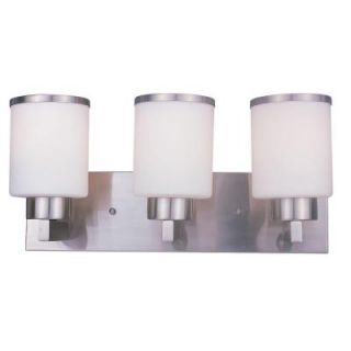 Tulen Lawrence 3 Light Brushed Nickel Incandescent Bath Vanity Light CLI JB312 3V BN