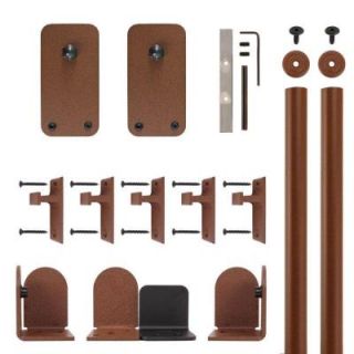 Quiet Glide Basic Rectangle New Age Rust Rolling Door Hardware Kit for 3/4 in. to 1 1/2 in. Door QG1310BR096S