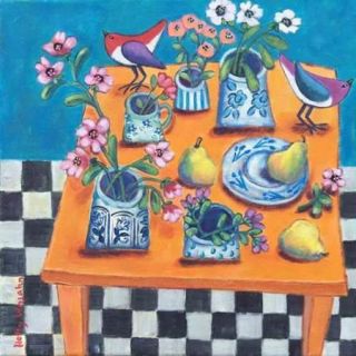 Marmont Hill "This Table Has the Blues" Painting Print on Canvas