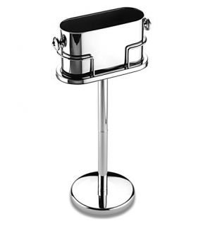 I GRUNWERG   Stainless steel oval wine cooler and stand