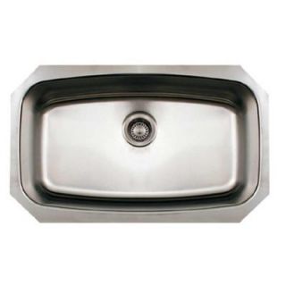 Whitehaus Collection Noah's Collection Undermount Brushed Stainless Steel 29.5 in. Single Bowl Kitchen Sink WHNCUS2917 BSS