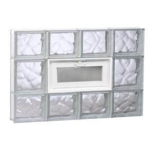 Clearly Secure 31 in. x 19.25 in. x 3.125 in. Vented Wave Pattern Glass Block Window 3220VDC