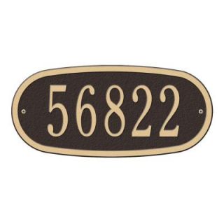 Whitehall Products Standard Oval Bronze/Gold Wall 1 Line Address Plaque 4004OG