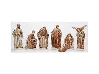 7 Piece Religious Have Faith Gold Finish Christmas Nativity Figure Set 12"