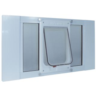 Ideal Pet Products Aluminum Sash Window Medium White Aluminum Window Pet Door (Actual 10.5 in x 7.5 in)