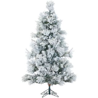Snowy Pine 7.5 Green Artificial Christmas Tree with 650 LED Clear