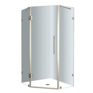 Aston Neoscape 36 in. x 72 in. Frameless Neo Angle Shower Enclosure in Stainless Steel with Self Closing Hinges SEN986 SS 36 10